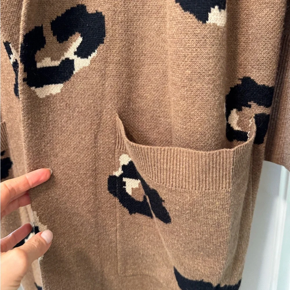 J. Crew Leopard Print Open Front Cardigan Sweater - Picture 4 of 7